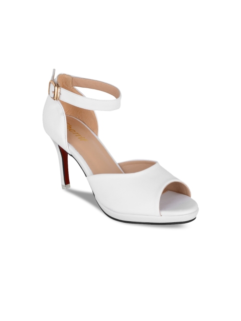 

Sherrif Shoes Women White Solid Peep Toes