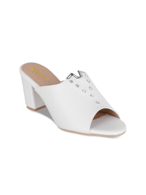 

Sherrif Shoes Women White Solid Suede Sandals
