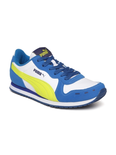 

Puma Unisex White & Blue Cabana Racer SL JR IDP Sneakers