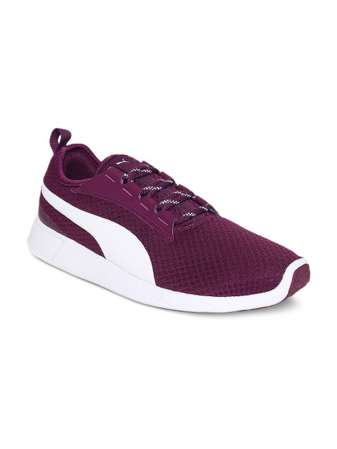 

Puma Unisex Purple Woven Design Mid-Top Sneakers
