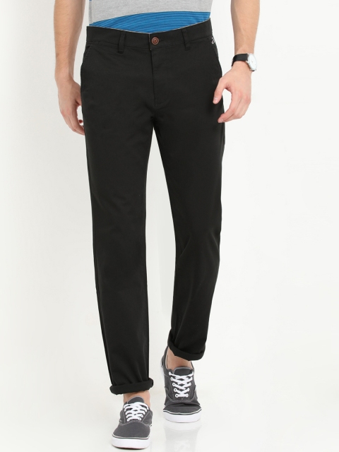 

Crocodile Men Black Slim Fit Solid Regular Trousers