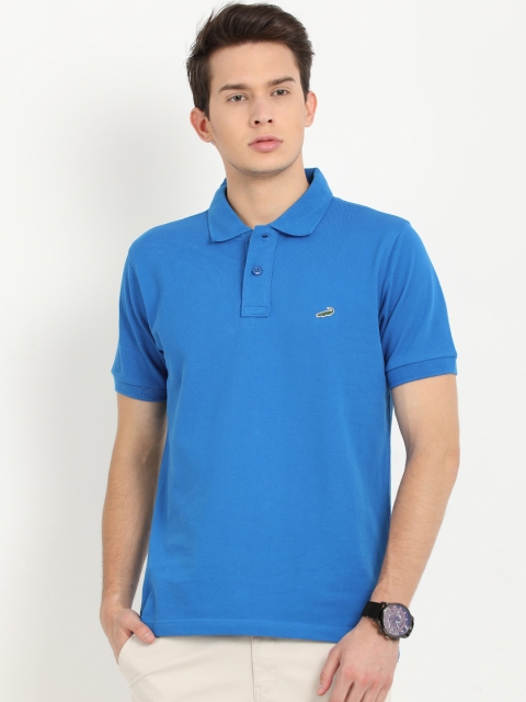 

Crocodile Men Blue Solid Polo Collar T-shirt