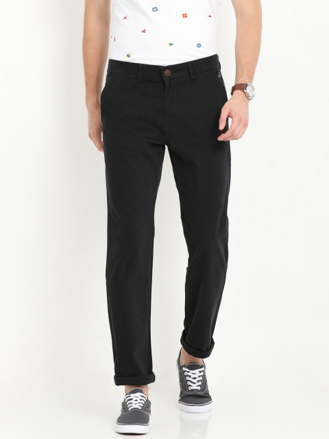 

Crocodile Men Black Slim Fit Solid Regular Trousers