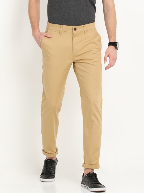 

Crocodile Men Khaki Slim Fit Solid Chinos