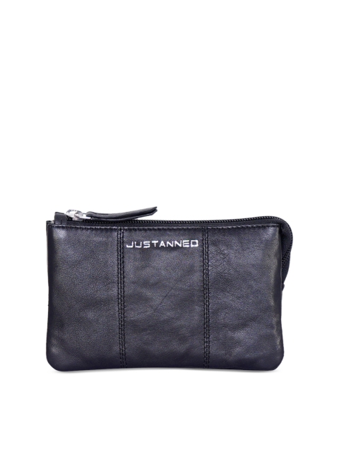

Justanned Women Black Solid Zip Around Wallet