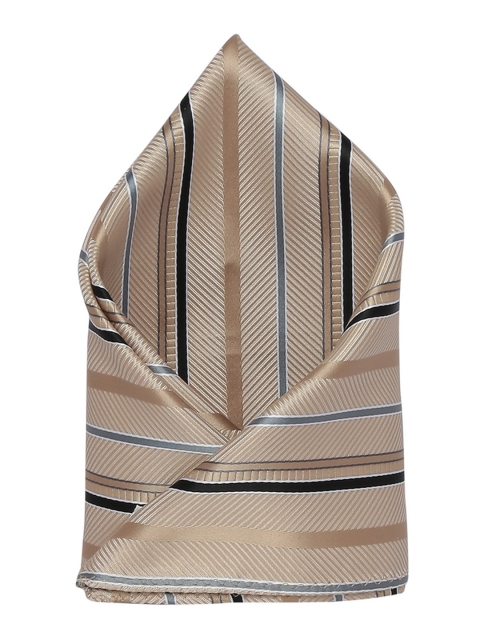 

Alvaro Castagnino Men's Beige Striped Pocket Square