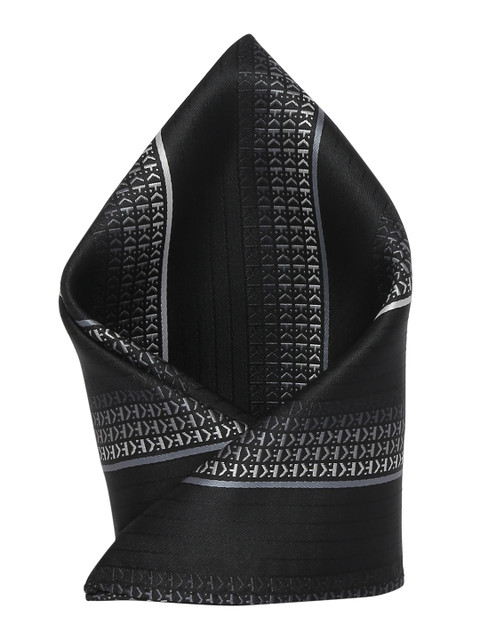 

Alvaro Castagnino Men's Black & Grey Printed Pocket Square