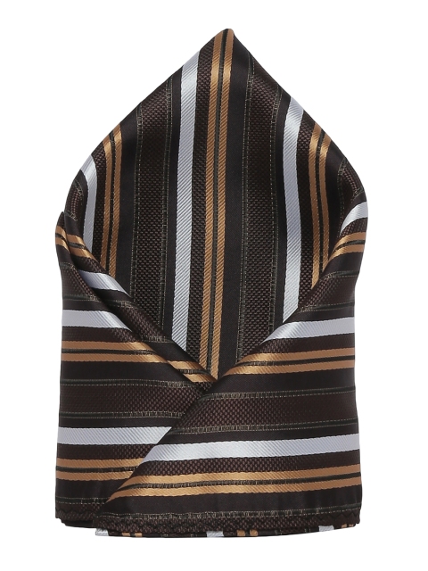 

Alvaro Castagnino Men's Brown & White Striped Pocket Square