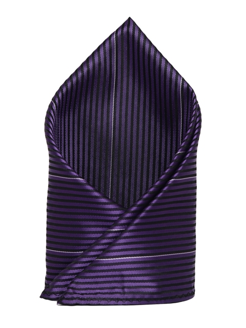 

Alvaro Castagnino Men's Purple & Black Striped Pocket Square