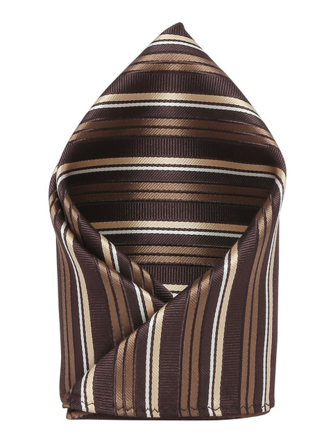 

Alvaro Castagnino Men's Brown Striped Pocket Square