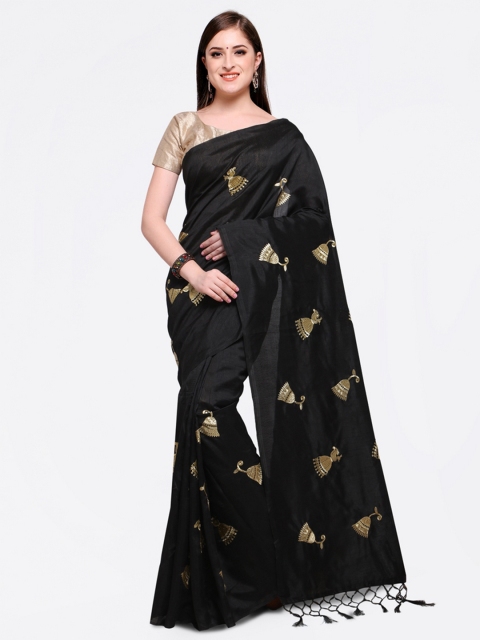 

Colors Black Embroidered Poly Georgette Saree