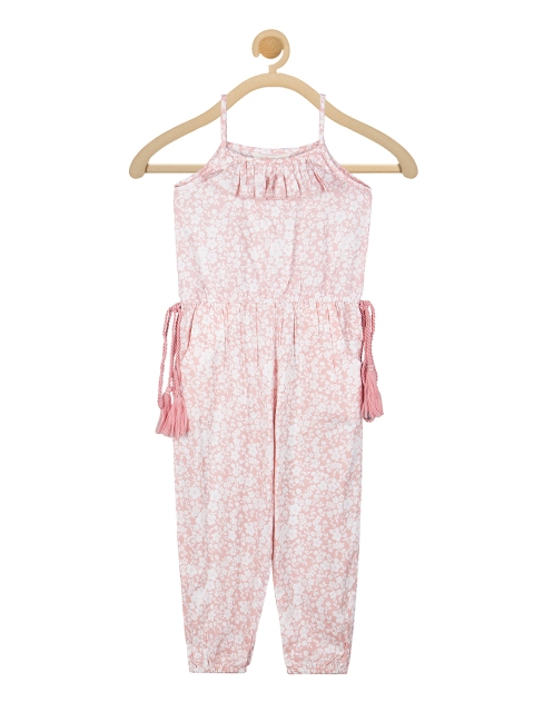 

Budding Bees Peach-Coloured Printed Basic Jumpsuit