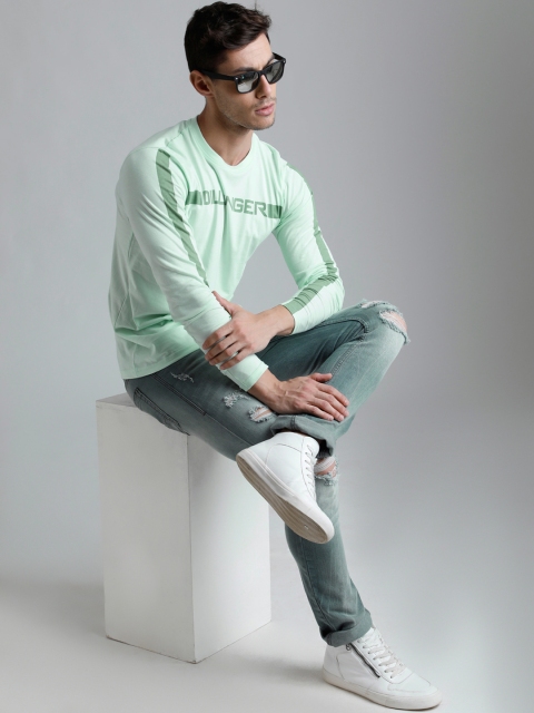 

DILLINGER Men Green Printed Round Neck T-shirt