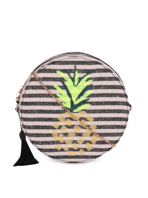 

London Rag Multicoloured & Off-White Striped Sling Bag, Multi