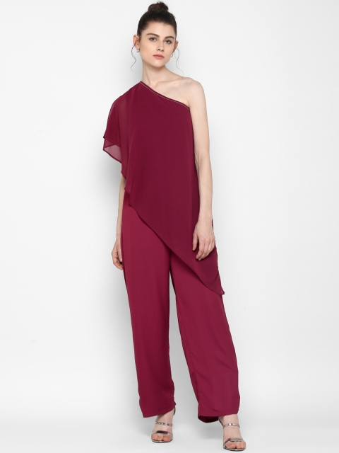 

Kazo Magenta Solid Basic Jumpsuit