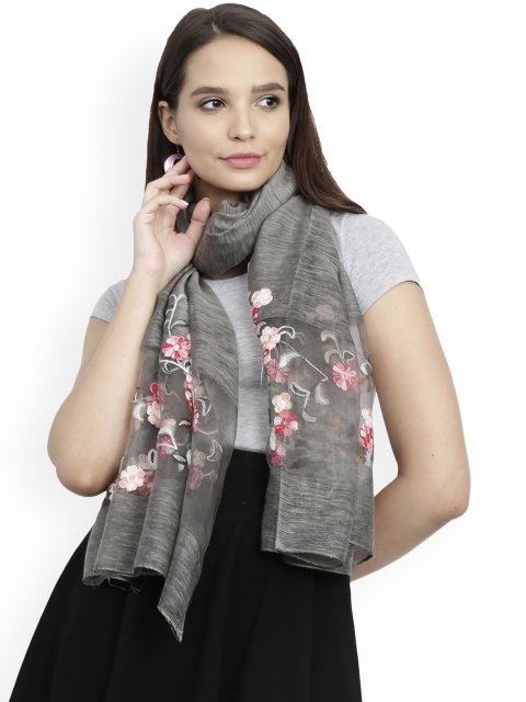 

FabSeasons Grey Embroidered Scarf