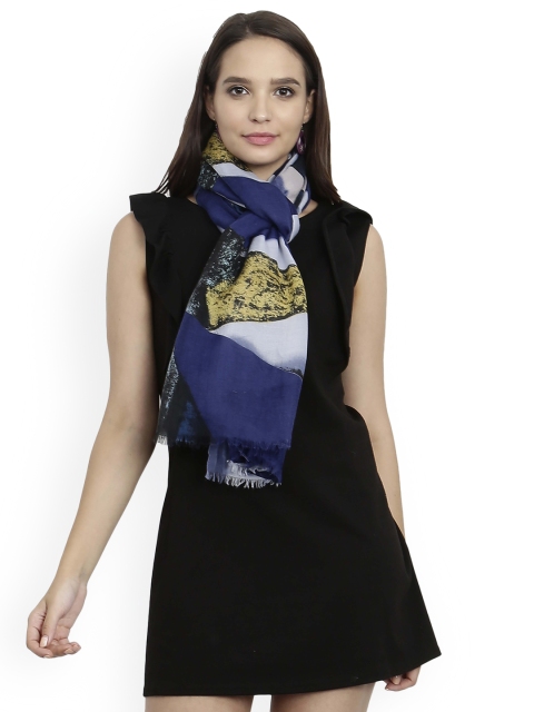 

FabSeasons Blue Printed Scarf