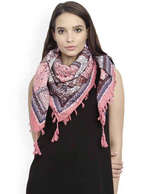 

FabSeasons Pink Printed Scarf