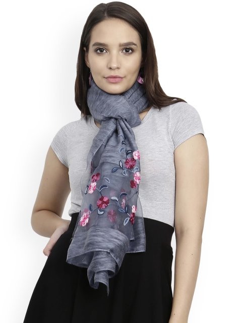 

FabSeasons Grey Embroidered Scarf