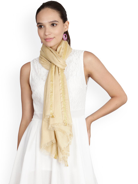

FabSeasons Beige Solid Scarf