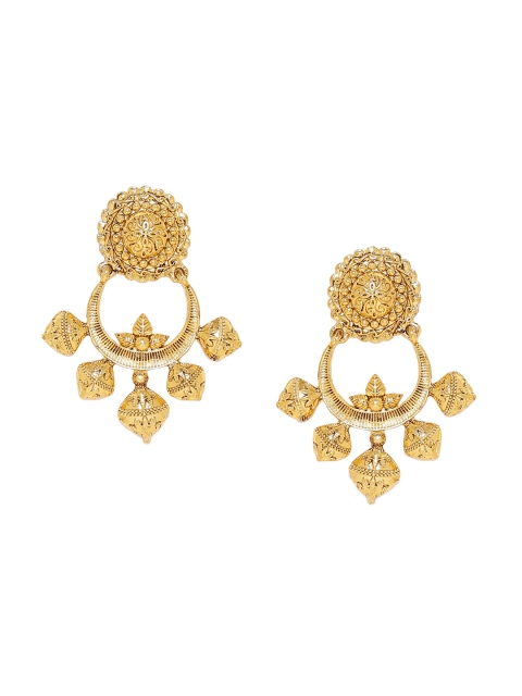 

Voylla Gold-Toned Contemporary Drop Earrings
