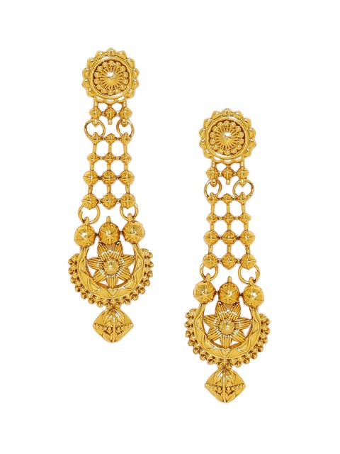 

Voylla Gold-Toned Contemporary Drop Earrings