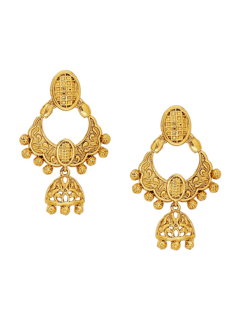 

Voylla Gold-Toned Contemporary Drop Earrings