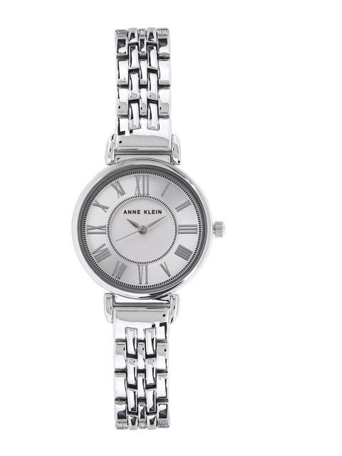 

ANNE KLEIN Women Silver-Toned & White Analogue Watch