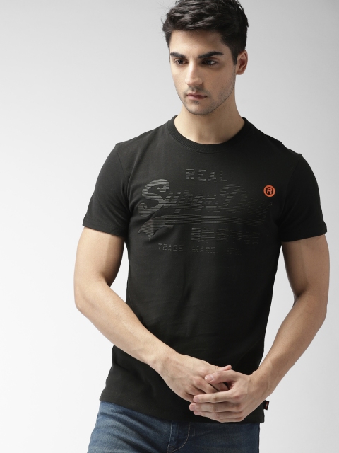 

Superdry Men Black Printed Round Neck T-shirt