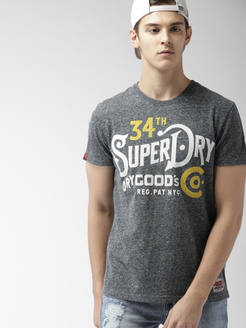

Superdry Men Grey Printed Round Neck T-shirt