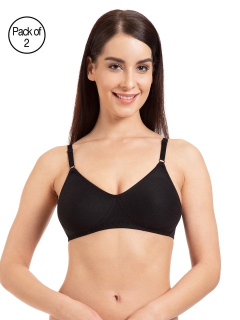 

Tweens BlackPack of 2 Non Padded Seamless Everyday Bras TW295-2PC-BL, Black