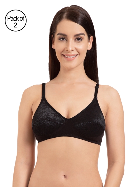 

Tweens Women Black Self-Design Pack of 2 Everyday Bras TW287-2PC-BL
