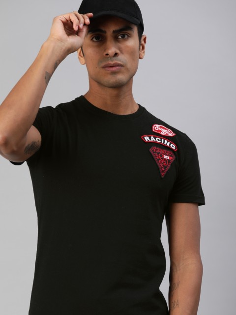 

Superdry Men Black Solid Round Neck T-shirt