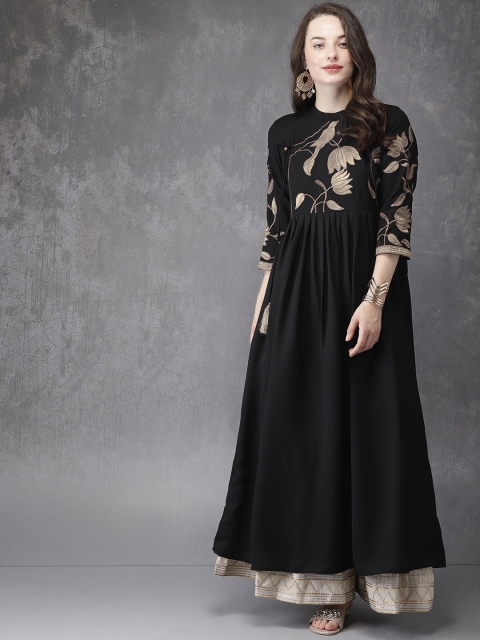 

Anouk Women Black Yoke Design Anarkali Kurta
