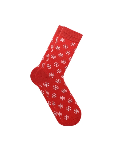 

Soxytoes Men Red & White Patterned Socks