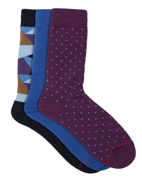 

Soxytoes Men Set of 3 Patterned Socks, Purple