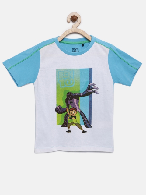 

YK Ben10 Boys White Printed Round Neck T-shirt