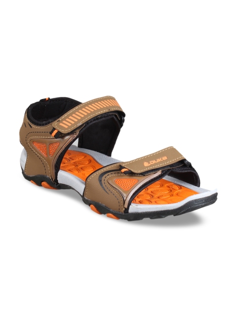 

Duke Men Brown & Orange Comfort Sandals