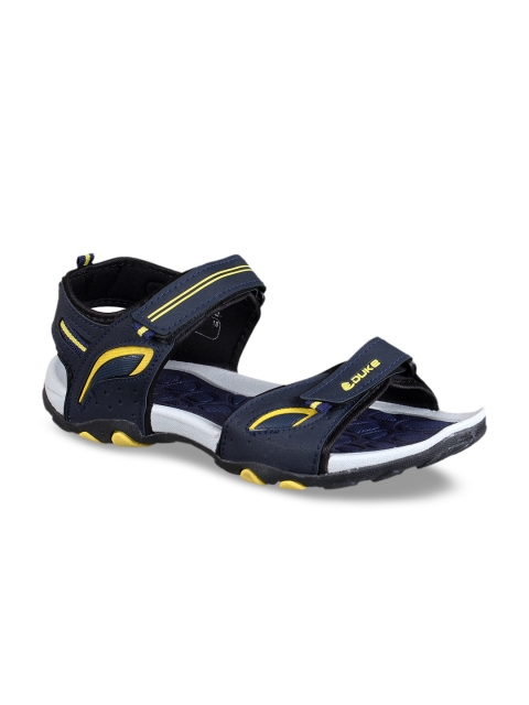

Duke Men Navy Blue & Yellow Comfort Sandals