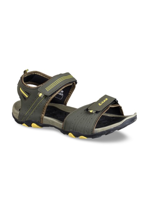 

Duke Men Olive Green & Yellow Comfort Sandals