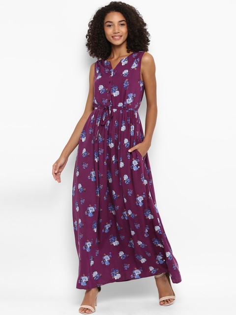 

Harpa Women Purple Printed Maxi Dress
