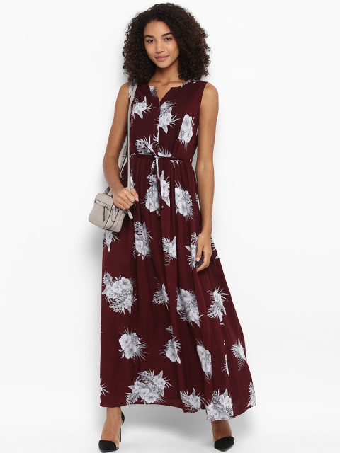

Harpa Women Maroon Printed Maxi Dress