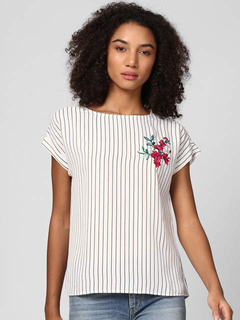 

Harpa Women White Striped Top