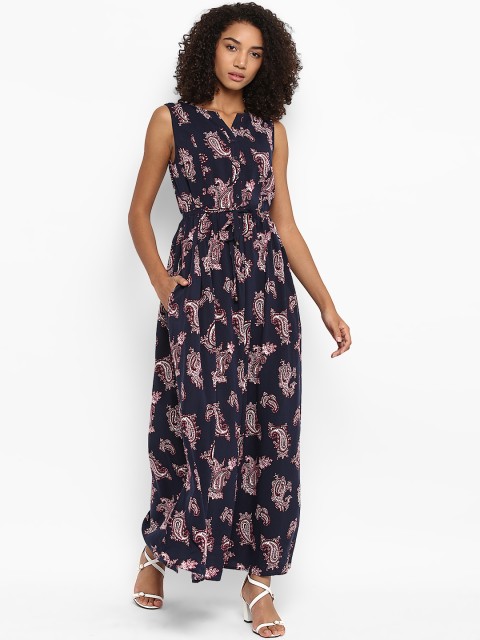 

Harpa Women Navy Blue Printed Maxi Dress