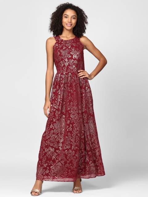 

Harpa Women Maroon Printed Maxi Dress