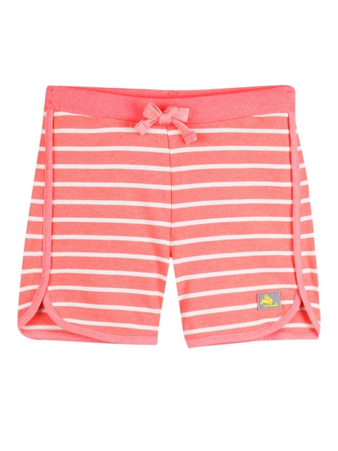 

Cherry Crumble Girls Pink Striped Regular Fit Regular Shorts