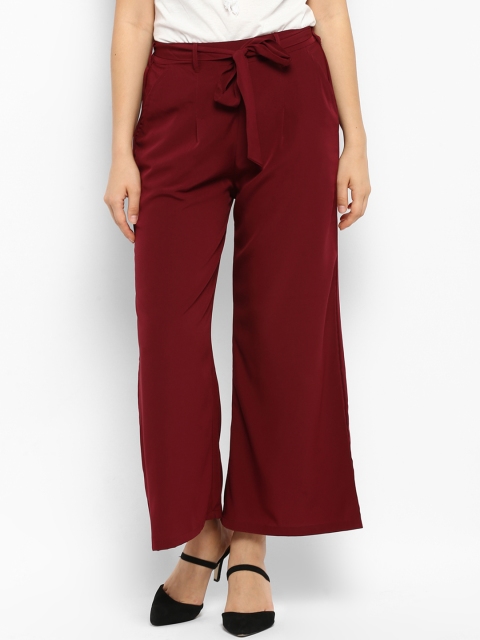 

Hapuka Women Maroon Straight Solid Palazzos