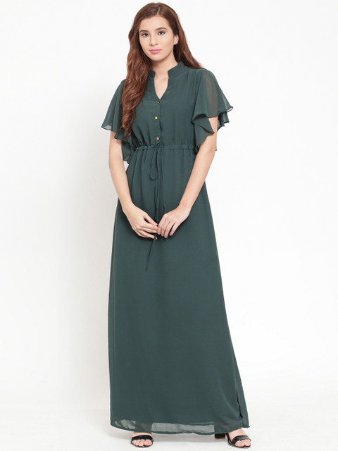 

Martini Women Green Drawstring Maxi Dress
