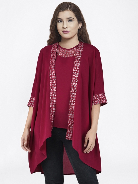 

Martini Women Magenta Solid High-Low Top