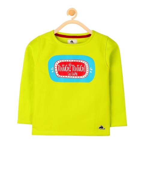 

Cherry Crumble Boys Lime Green Printed Sweatshirt